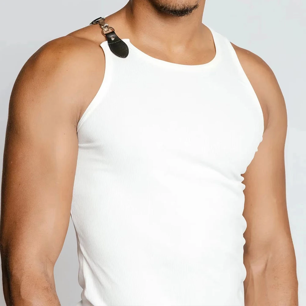Daily Vest Bottoming Camisoles Tank Tops Streetwear Buttoned Straps Elastic Mens O Neck Pure Color Slim Stylish
Daily Vest Bottoming Camisoles Tank Tops Streetwear Buttoned Straps Elastic Mens O Neck Pure Color Slim Stylish