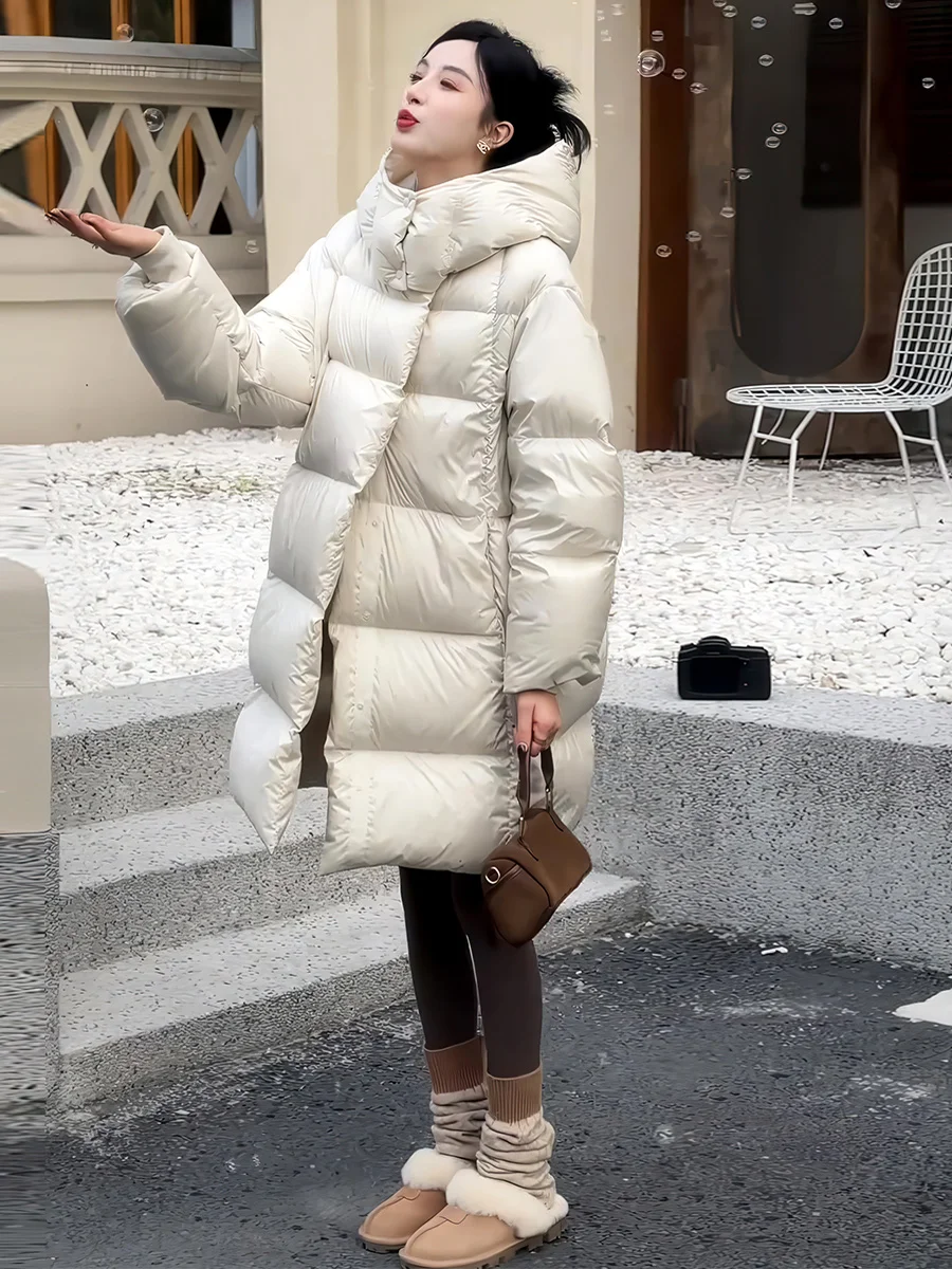 Faionable Hooded Mid-Length 90 White Du down Jaet Women's Winter Thiened Warm Loose Cloud Puff Coat Casual Sle
Faionable Hooded Mid-Length 90 White Du down Jaet Women's Winter Thiened Warm Loose Cloud Puff Coat Casual Sle