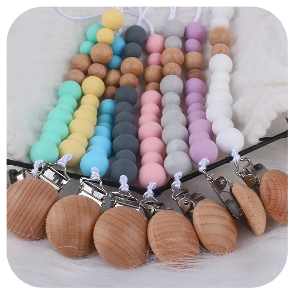 Baby Wood Beaded Pacifier Clip Silicone Chain Nipple Holder Infant Soother Teether
Baby Wood Beaded Pacifier Clip Silicone Chain Nipple Holder Infant Soother Teether