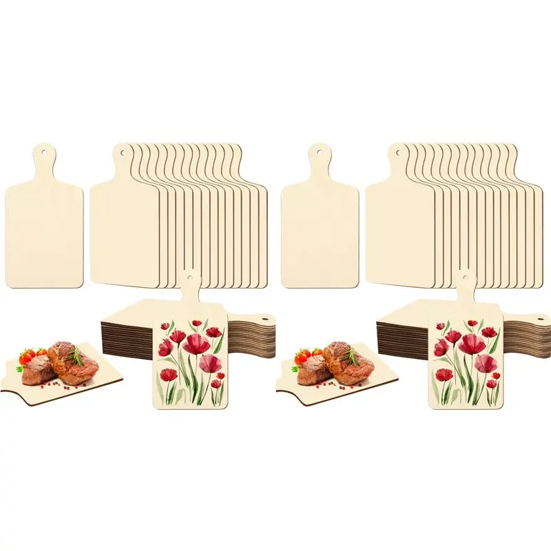 【EFFICIENT 】60 Pcs Mini Wooden Cutting Board For Crafts Small Charcuterie Boards Bulk With Handles For DIY Kitchen Cooking Decor
【EFFICIENT 】60 Pcs Mini Wooden Cutting Board For Crafts Small Charcuterie Boards Bulk With Handles For DIY Kitchen Cooking Decor