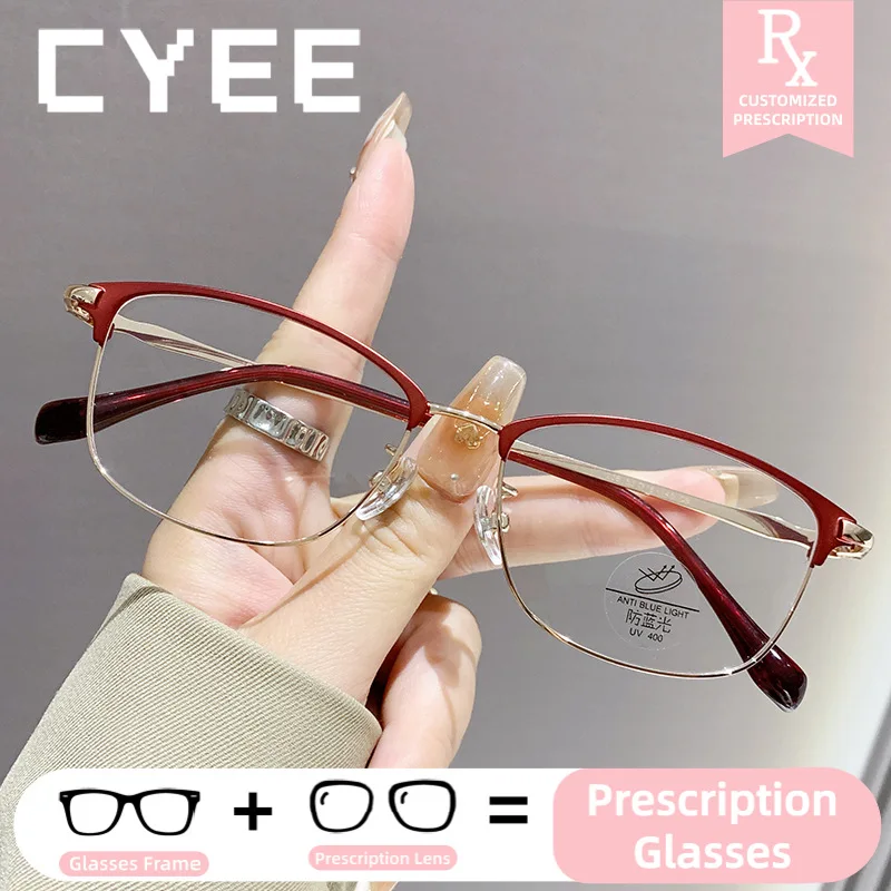 CYEE Vintage Anti Blue Light Photochromic Myopia HD Eyeglasses Progressive Lens Women Customized Prescription Optical Eyewear
CYEE Vintage Anti Blue Light Photochromic Myopia HD Eyeglasses Progressive Lens Women Customized Prescription Optical Eyewear