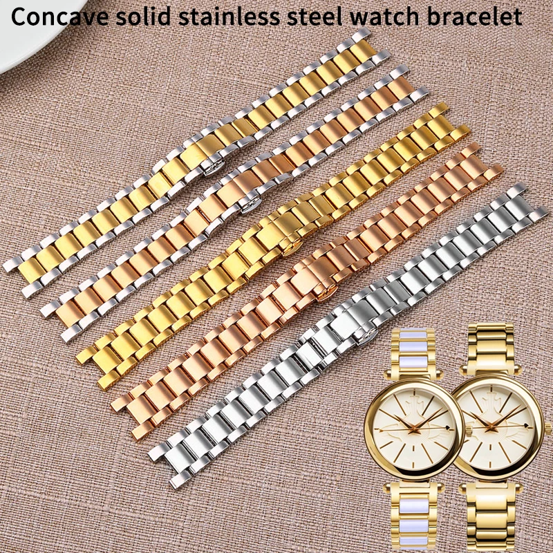 For Vivienne Westwood COACH Michael Kors MK6985/6986 MK2425/2433 Replace Wristbands Concave solid stainless steel bracelet strap
For Vivienne Westwood COACH Michael Kors MK6985/6986 MK2425/2433 Replace Wristbands Concave solid stainless steel bracelet strap