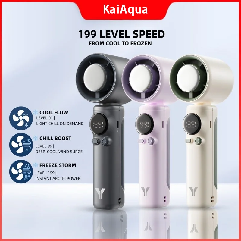 Handheld High-speed Small Fan Pro Portable Turbo Fan High Speed Kipas Mini Fan Cooler 199 Level Adjustment LED Display 4000mAh
Handheld High-speed Small Fan Pro Portable Turbo Fan High Speed Kipas Mini Fan Cooler 199 Level Adjustment LED Display 4000mAh