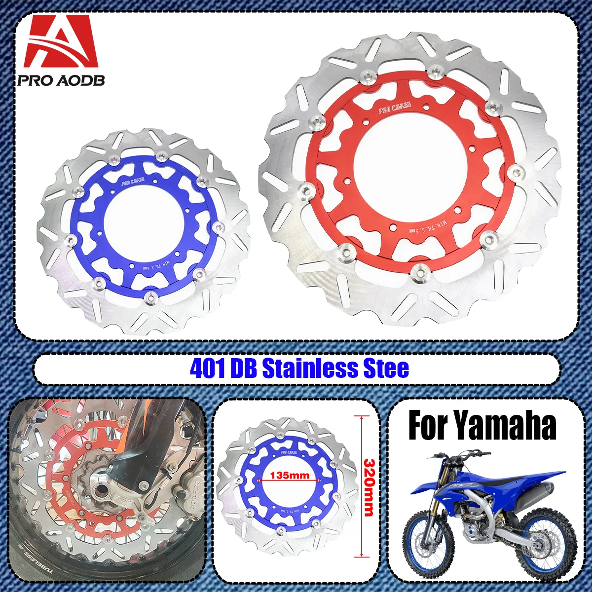 320mm CNC Floating Front Brake Disc Rotor For Yamaha YZ125 YZ250 YZ250F YZ250X YZ250FX YZ400F YZ426F YZ450F WR YZF 1998-2021
320mm CNC Floating Front Brake Disc Rotor For Yamaha YZ125 YZ250 YZ250F YZ250X YZ250FX YZ400F YZ426F YZ450F WR YZF 1998-2021