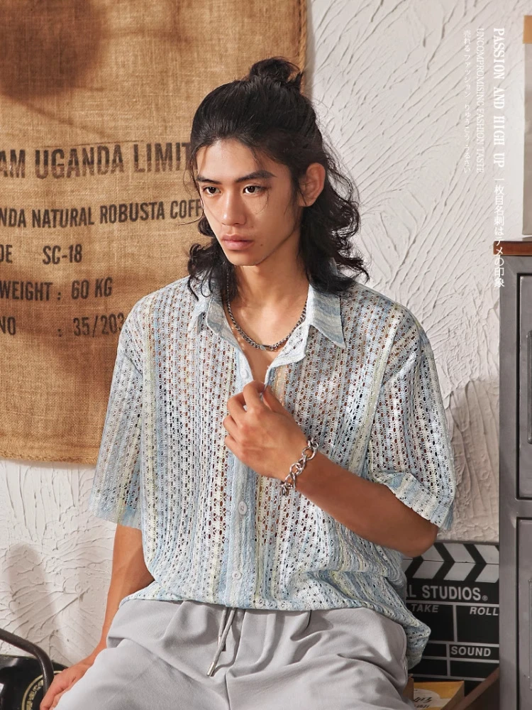 Men's Fashionable Casual Short Sleeve Shirt Hollow out Design Breathable Lightweight Summer New Arrival American Style
Men's Fashionable Casual Short Sleeve Shirt Hollow out Design Breathable Lightweight Summer New Arrival American Style