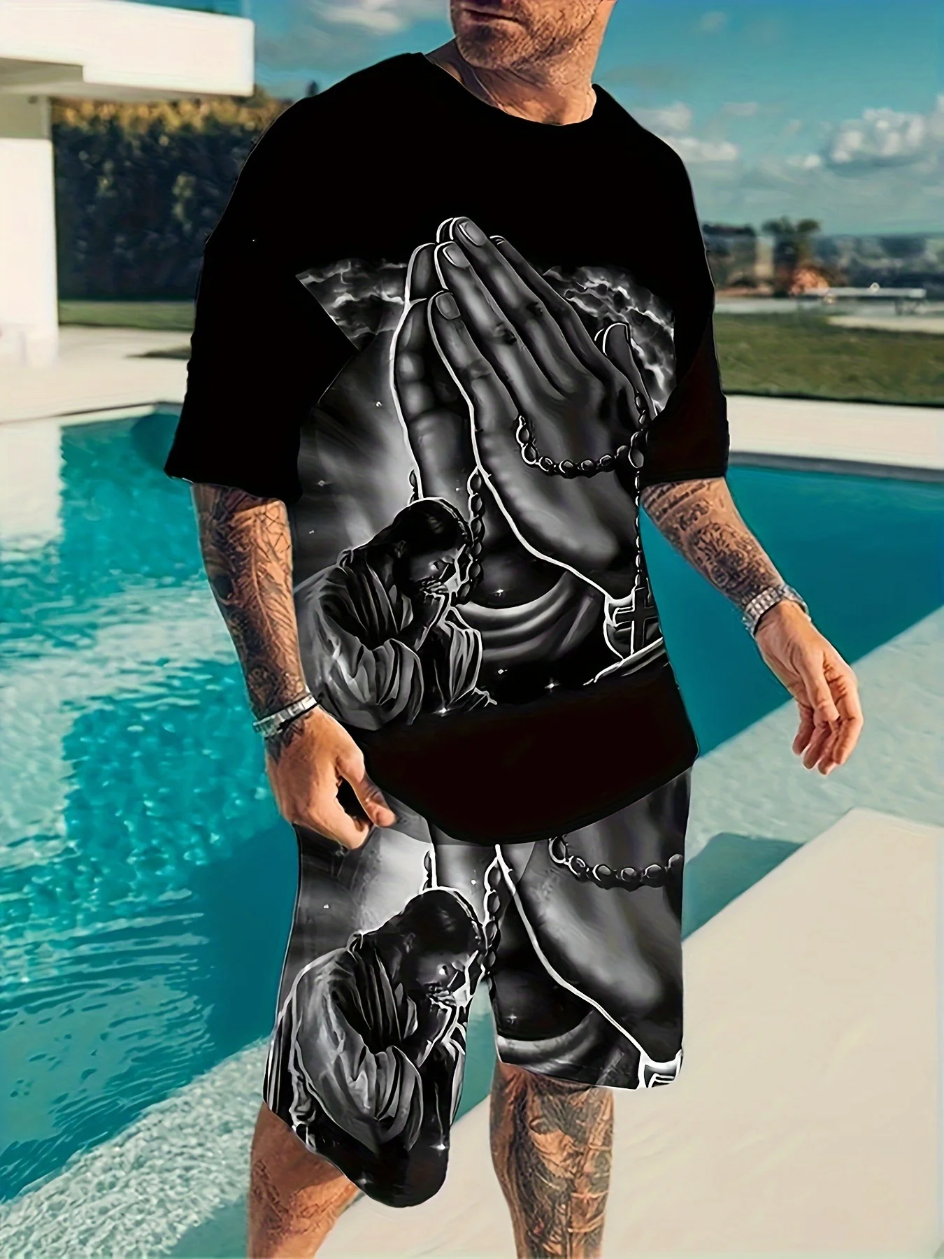 Summer 2025 new men's casual set, street fashion and comfortable T-shirt, 3D digital print pattern, outdoor sports running short
Summer 2025 new men's casual set, street fashion and comfortable T-shirt, 3D digital print pattern, outdoor sports running short