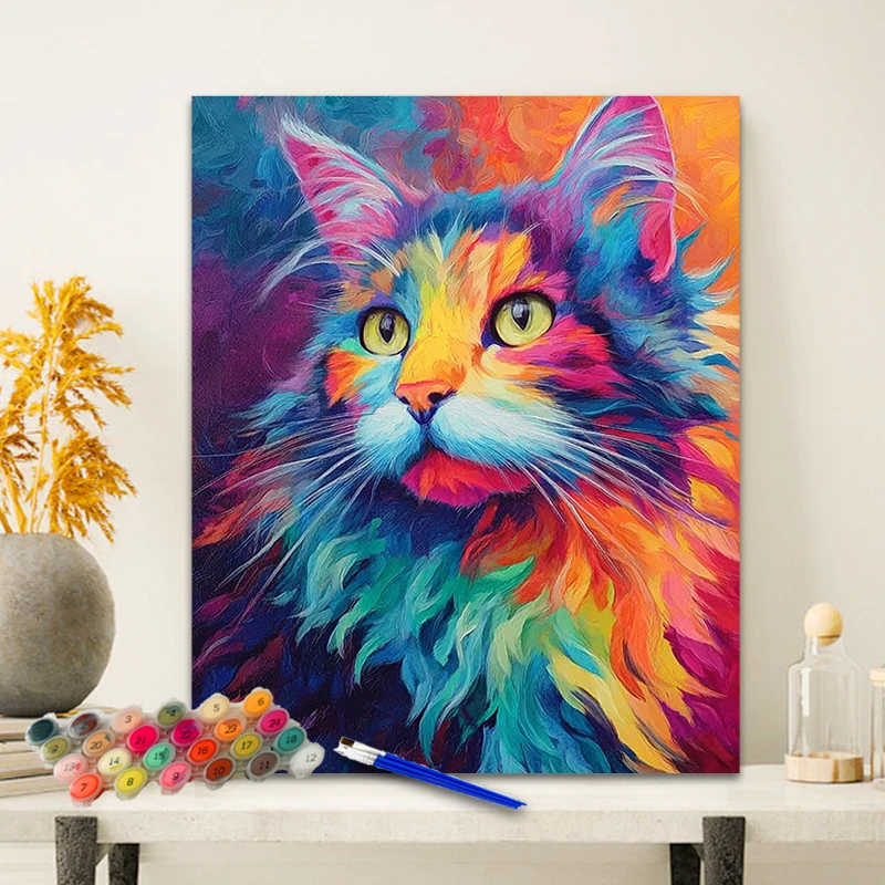 Painting By Numbers The Colorful Cat Anniversary gift on Digital Painting Canvas Acrylic Paint Image Digital Coloring
Painting By Numbers The Colorful Cat Anniversary gift on Digital Painting Canvas Acrylic Paint Image Digital Coloring