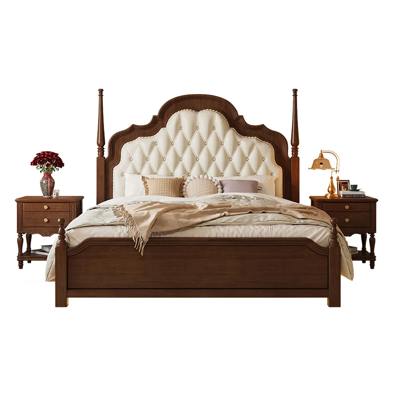 Solid wood bed master bedroom bed 1.5 meters 1.8 French light luxury soft bag wedding bed European furniture
Solid wood bed master bedroom bed 1.5 meters 1.8 French light luxury soft bag wedding bed European furniture