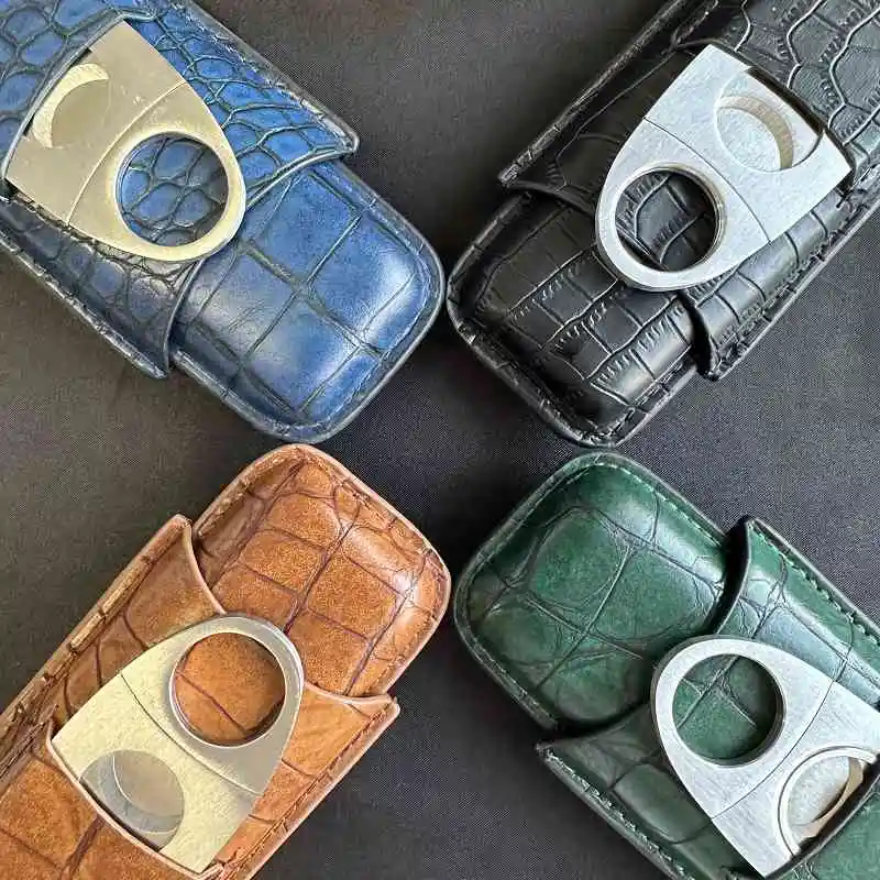 Cigar Tube 2 Slots Case with Cigar Cutter Travel portable Cigar Accessories Leather Humidor 917
Cigar Tube 2 Slots Case with Cigar Cutter Travel portable Cigar Accessories Leather Humidor 917