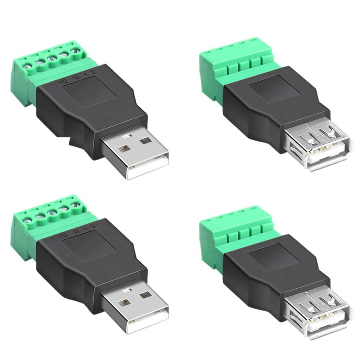 Портативный 4-контактный разъем USB 2.0 типа A «папа/гнездо» на 5-контактный винтовой клеммный блок для простого подключения, надежного и эффективного разъема
Портативный 4-контактный разъем USB 2.0 типа A «папа/гнездо» на 5-контактный винтовой клеммный блок для простого подключения, надежного и эффективного разъема