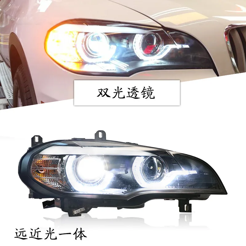 Suitable for 07-10 X5 Double Lens Headlight Assembly, A Pair of E70LED Angel Eye Light Strip Modified Headlights
Suitable for 07-10 X5 Double Lens Headlight Assembly, A Pair of E70LED Angel Eye Light Strip Modified Headlights