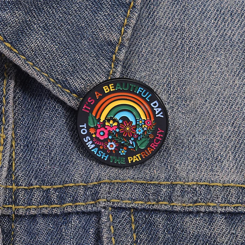 It’s A Beautiful Day To Smash The Patriarchy Enamel Pin Rainbow Flower Brooch Feminist Lapel Badge Women Power Jewelry Gift
It’s A Beautiful Day To Smash The Patriarchy Enamel Pin Rainbow Flower Brooch Feminist Lapel Badge Women Power Jewelry Gift