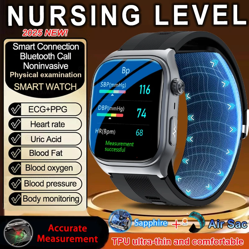 2025 New Air Pump Airbag Accurate Blood Pressure heart rate Smart Watch Blood lipids Uric acid Bluetooth call Healthy smartwatch
2025 New Air Pump Airbag Accurate Blood Pressure heart rate Smart Watch Blood lipids Uric acid Bluetooth call Healthy smartwatch