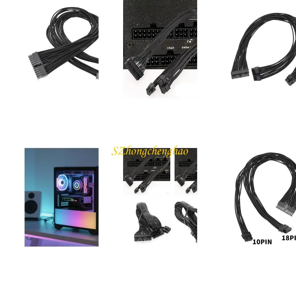 18AWG Black Flat Cable 10Pin + 18Pin to 24Pin for Computer Modular Computer Power Supply 60cm 601D
18AWG Black Flat Cable 10Pin + 18Pin to 24Pin for Computer Modular Computer Power Supply 60cm 601D