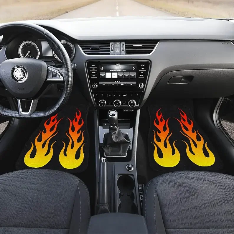 Car Floor Mats With Flames on Black 4-Piece Full Set All Weather Universal Front & Rear Auto Floor Mat for SUV Decoration Custom
Car Floor Mats With Flames on Black 4-Piece Full Set All Weather Universal Front & Rear Auto Floor Mat for SUV Decoration Custom
