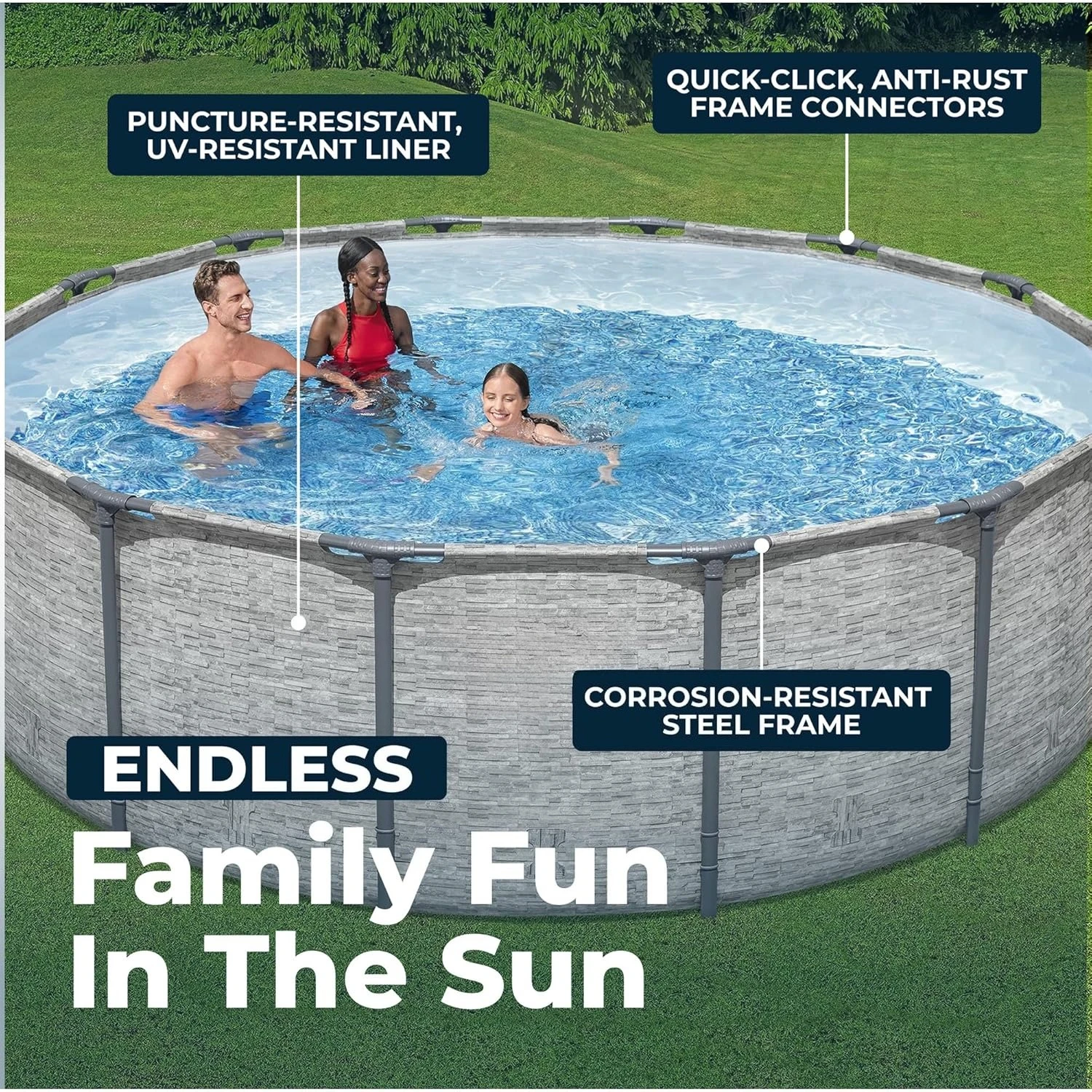 14'x48" Round Metal Frame Swimming Pool, Filter Pump & Ladder, Above Ground for Outdoor, Custom
14'x48" Round Metal Frame Swimming Pool, Filter Pump & Ladder, Above Ground for Outdoor, Custom