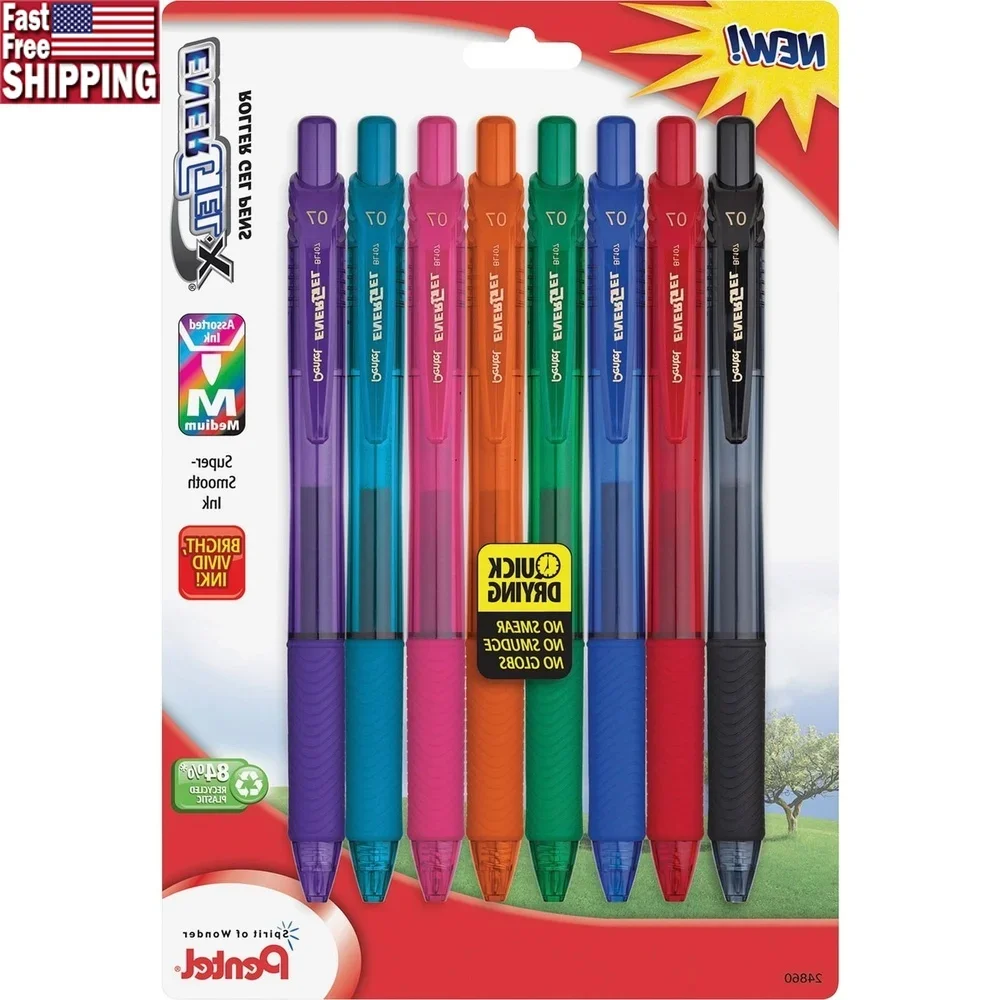 Retractable Gel Pens 0.7mm Smooth Ink Fast Drying Comfort Grip Assorted Colors Set of 8
Retractable Gel Pens 0.7mm Smooth Ink Fast Drying Comfort Grip Assorted Colors Set of 8