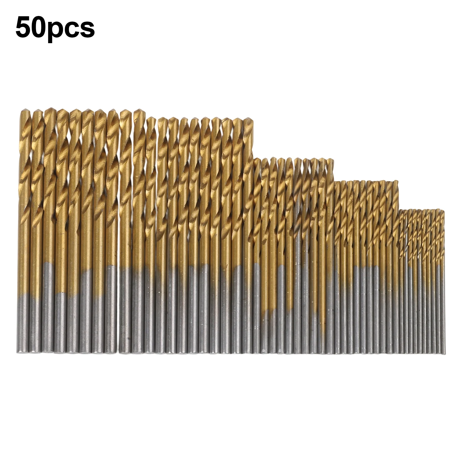 50pcs Titanium Plated Twist Drill Set Coated HSS High-Speed Steel Drill Set 1/1.5/2/2.5/3mm Drill For Metal Woodwork
50pcs Titanium Plated Twist Drill Set Coated HSS High-Speed Steel Drill Set 1/1.5/2/2.5/3mm Drill For Metal Woodwork