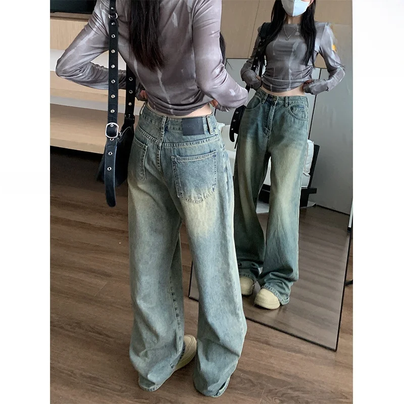 Off American High Street Vintage Faded Straight Loose High Waist Wide Leg Jeans Women Spring Autumn Slimming Drape
Off American High Street Vintage Faded Straight Loose High Waist Wide Leg Jeans Women Spring Autumn Slimming Drape