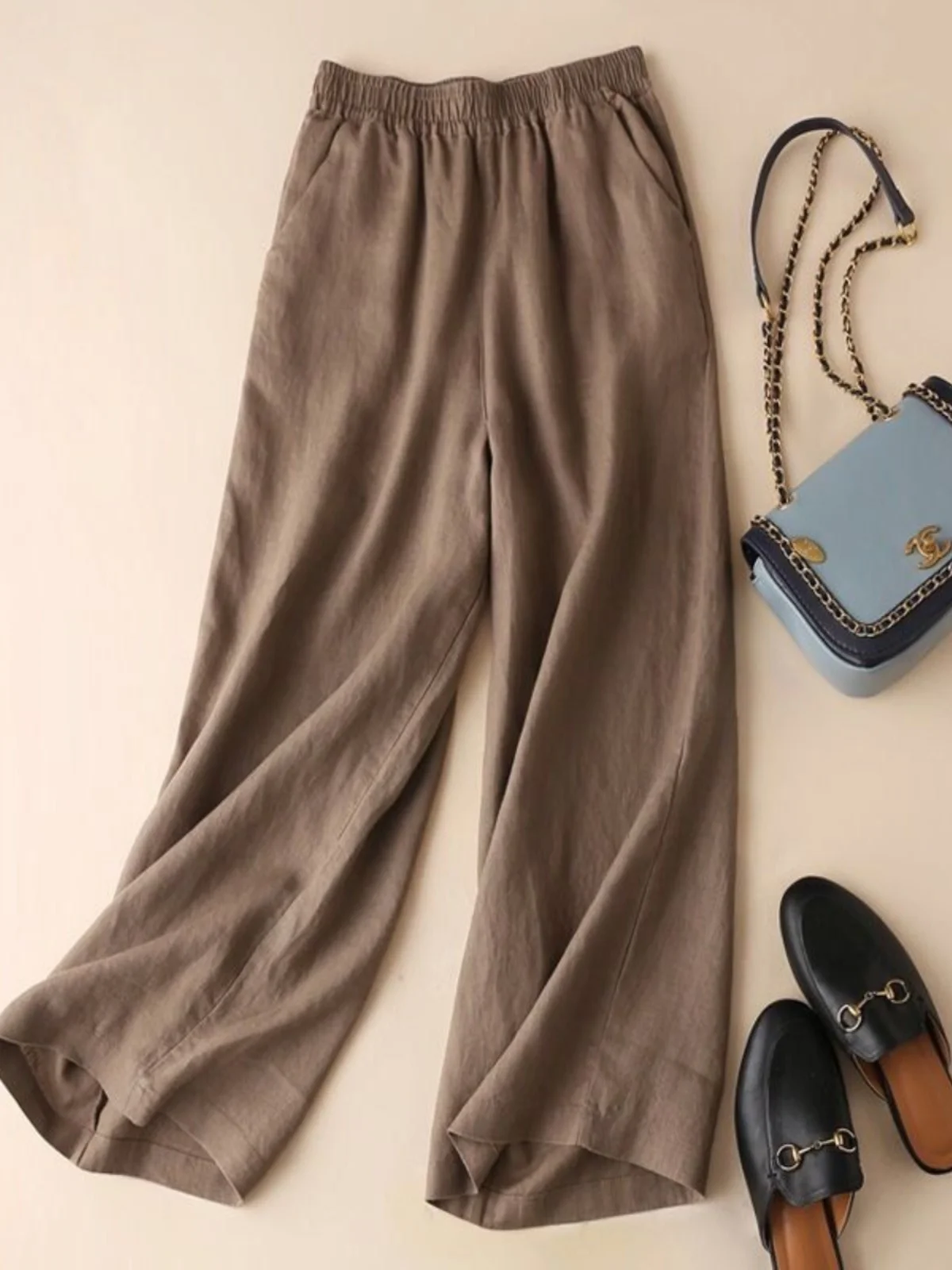 Summer Women's Wide Leg Pants Loose Fit Cotton Linen Drapey Casual Trousers Nine Points Pants Commute Style Fashionable
Summer Women's Wide Leg Pants Loose Fit Cotton Linen Drapey Casual Trousers Nine Points Pants Commute Style Fashionable