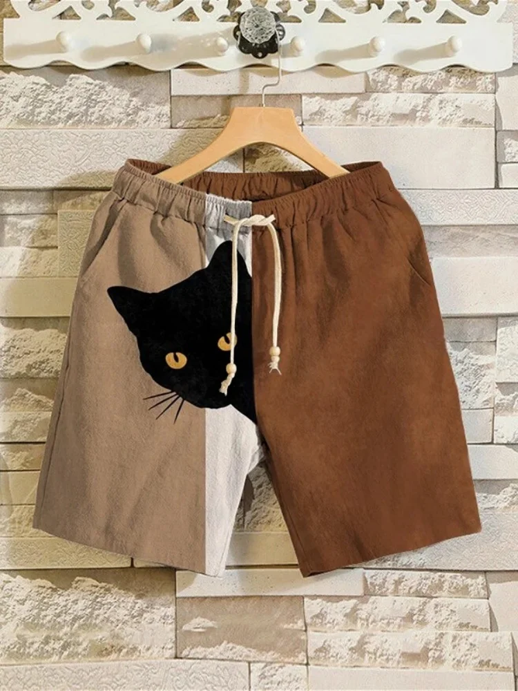 Men's Fun Hide And Seek Black Cat Print Casual Shorts Funny Knee-Length Short Pants 2025 Summer Oversized Elastic Waisted Bottom
Men's Fun Hide And Seek Black Cat Print Casual Shorts Funny Knee-Length Short Pants 2025 Summer Oversized Elastic Waisted Bottom