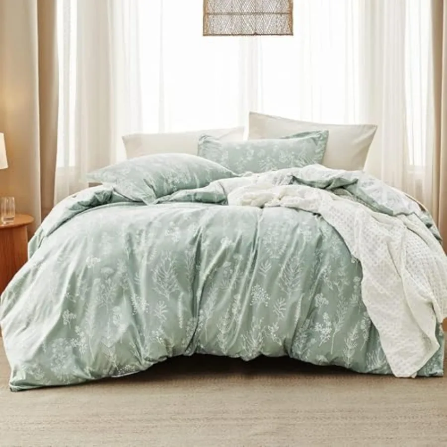Comforter Set - Sage Green Bed Set, 3 Pieces Cute Floral Bedding, 1 Soft Reversible Botanical Flowers Comforter and 2 Pillow Sh
Comforter Set - Sage Green Bed Set, 3 Pieces Cute Floral Bedding, 1 Soft Reversible Botanical Flowers Comforter and 2 Pillow Sh