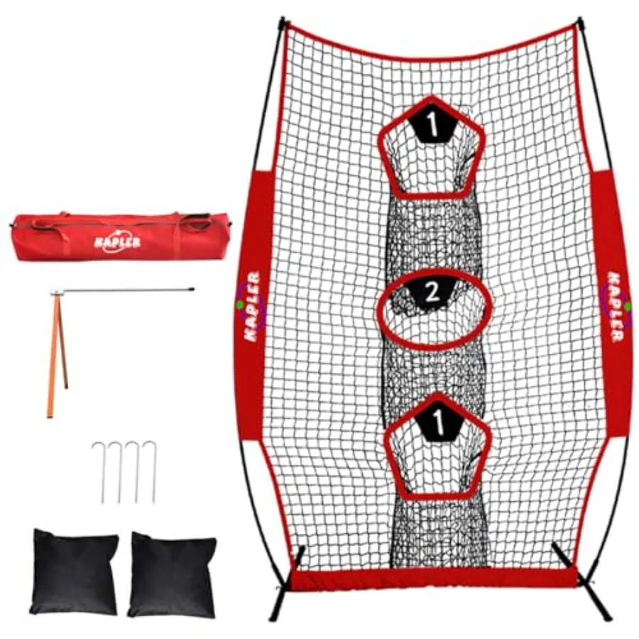 Football Throwing Net - 5X7 FT Portable 3 Target Pocket Passing Trainer with Football Tee Stand - Quarterback Accuracy Improvin
Football Throwing Net - 5X7 FT Portable 3 Target Pocket Passing Trainer with Football Tee Stand - Quarterback Accuracy Improvin