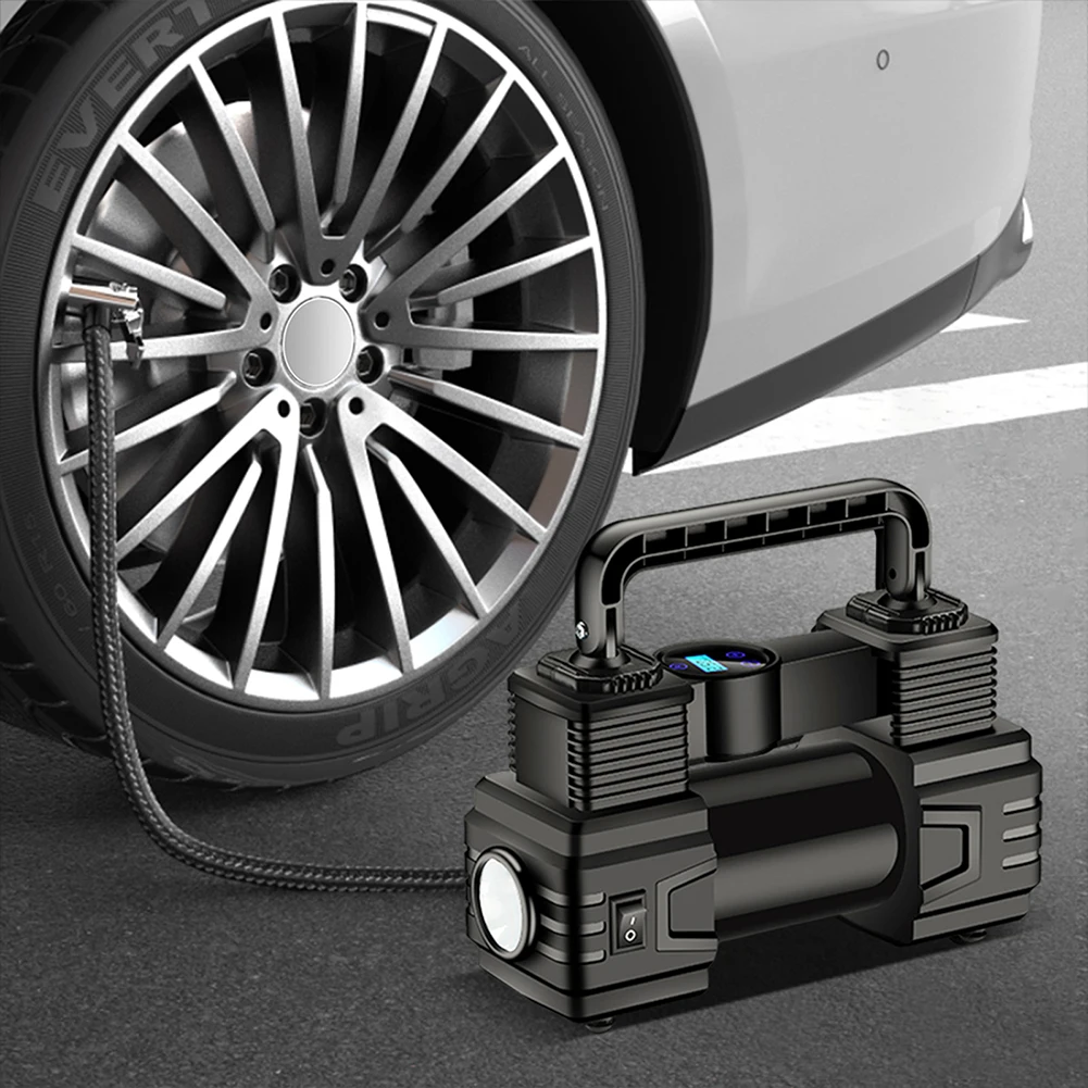 Портативный металлический автомобильный компрессор 12В 150PSI для накачки шин с манометром и LED-подсветкой, усиленный, класса люкс
Портативный металлический автомобильный компрессор 12В 150PSI для накачки шин с манометром и LED-подсветкой, усиленный, класса люкс