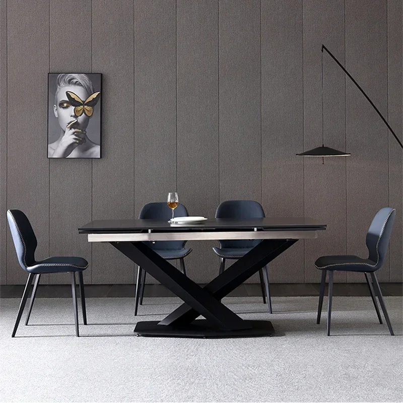 Italian Light Luxury Rock Slab Dining Table Extended Folding Rectangular Household Kitchen Table Black Minimalist Furniture
Italian Light Luxury Rock Slab Dining Table Extended Folding Rectangular Household Kitchen Table Black Minimalist Furniture