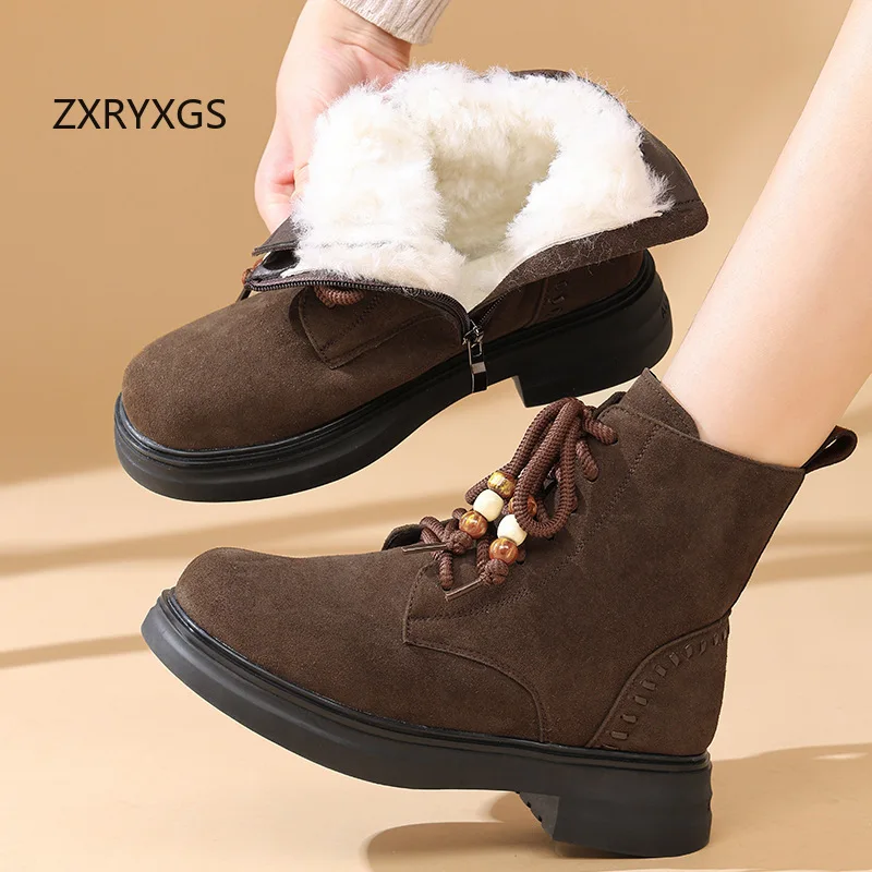 ZXRYXGS 2025 Classic Retro Matte Cowhide Women Leather Boots Temperament Elegant Autumn Winter Boots Women Trendy Boots Big Size
ZXRYXGS 2025 Classic Retro Matte Cowhide Women Leather Boots Temperament Elegant Autumn Winter Boots Women Trendy Boots Big Size