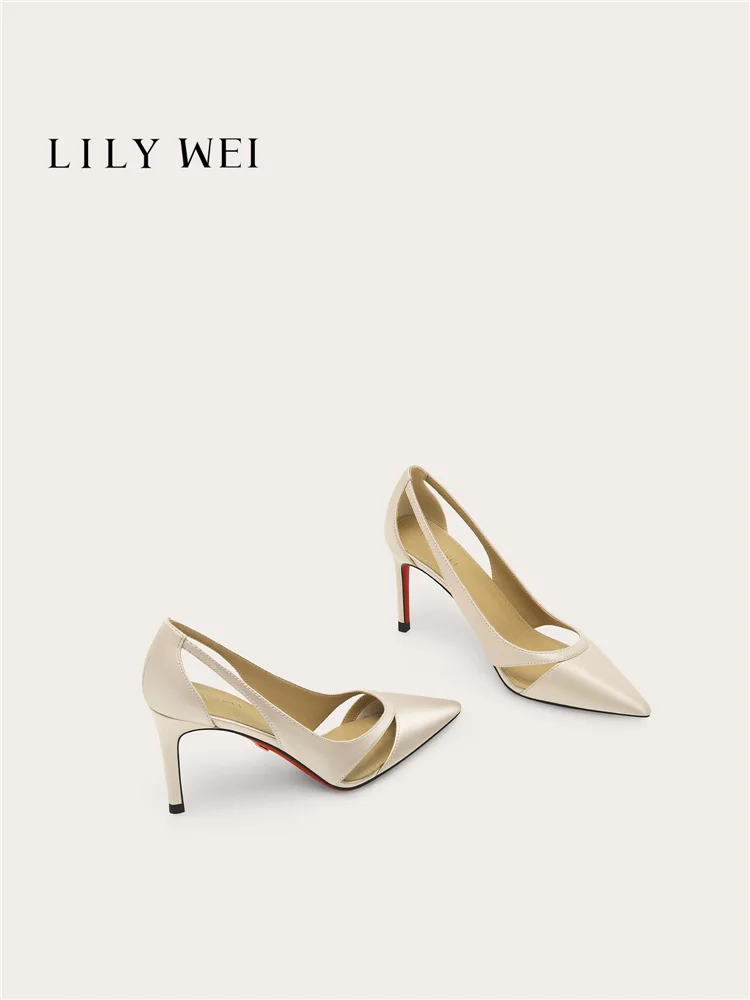 Spring and summer new pointed shallow mouth hollow silk flat shoes, banquet large size small size high heels women's shoes
Spring and summer new pointed shallow mouth hollow silk flat shoes, banquet large size small size high heels women's shoes