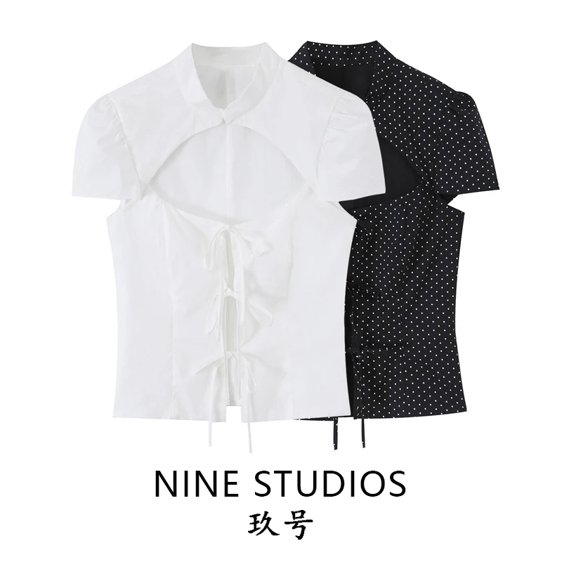 NINE ZAR Women's Polka Dot Print Blouse Short Sleeve Chiffon Shirt Knot Design European Style Regular Length Summer...
NINE ZAR Women's Polka Dot Print Blouse Short Sleeve Chiffon Shirt Knot Design European Style Regular Length Summer...