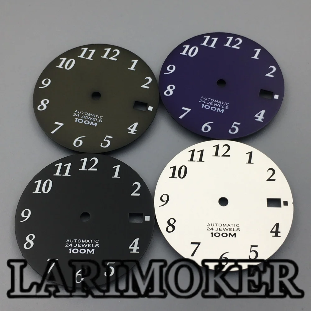 LARIMOKER 29MM watch dial parts date window Arabic numerals index green luminous suitable for NH35 movement
LARIMOKER 29MM watch dial parts date window Arabic numerals index green luminous suitable for NH35 movement
