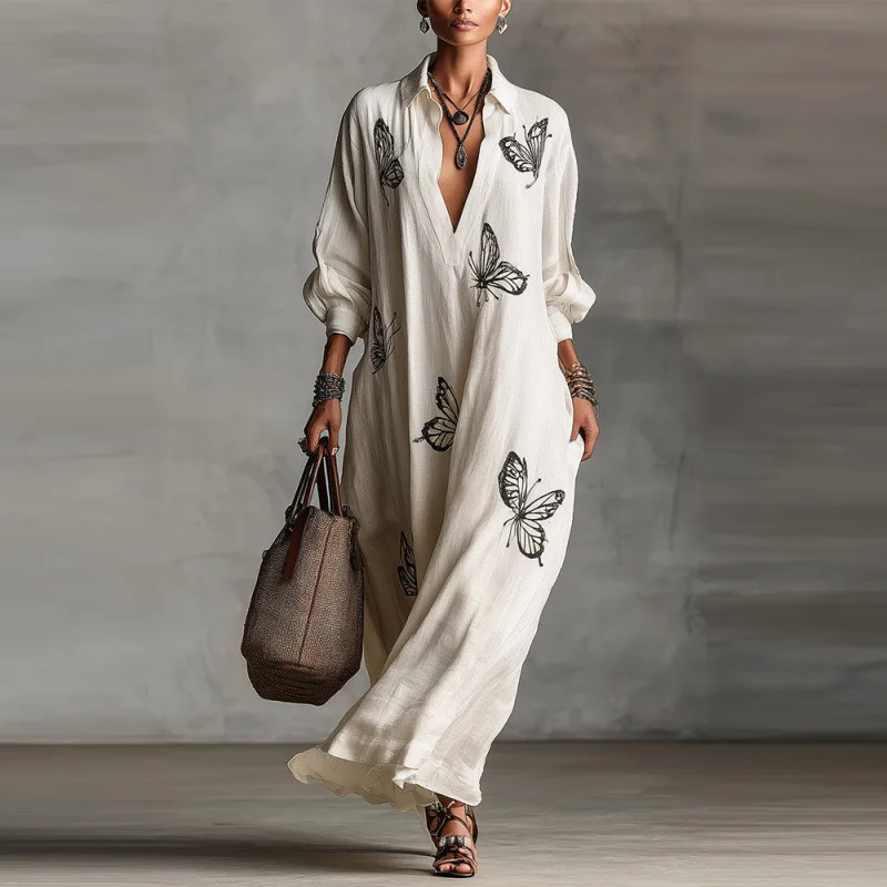2026 spring and summer new deep V-neck loose casual temperament dress
2026 spring and summer new deep V-neck loose casual temperament dress