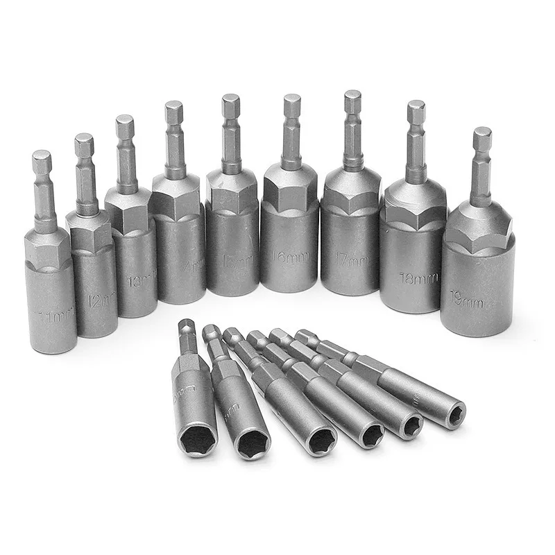 5/6/8/10/14PCS 80mm Length Deepen Power Nut Driver Drill Bit Set 5.5-19MM Impact Socket Adapter For Power Tools 6.35MM Hex
5/6/8/10/14PCS 80mm Length Deepen Power Nut Driver Drill Bit Set 5.5-19MM Impact Socket Adapter For Power Tools 6.35MM Hex