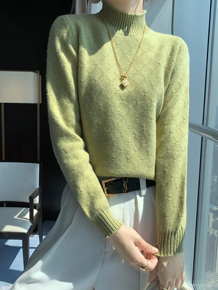 Autumn Winter Thick 100% Merino Wool Women's Mock-Neck Pullovers Cashmere Knitwear Sweater 2024 Korean Fashion Female Clothing
Autumn Winter Thick 100% Merino Wool Women's Mock-Neck Pullovers Cashmere Knitwear Sweater 2024 Korean Fashion Female Clothing