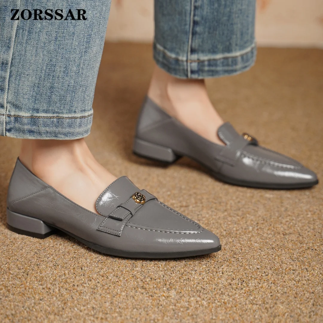Women's Genuine Leather Pointed Toe Slip-on Flats Loafers High Quality Soft Comfortable Casual Moccasins Shoes for Woman 2026
Women's Genuine Leather Pointed Toe Slip-on Flats Loafers High Quality Soft Comfortable Casual Moccasins Shoes for Woman 2026