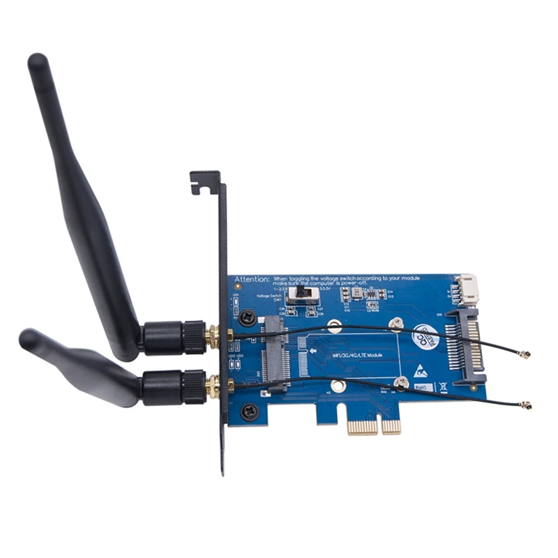 New-Wifi Module Mini PCI-E Express To PCI-E 1X Adapter Card 3G/4G To PCI-E Development Board 2 Antennas
New-Wifi Module Mini PCI-E Express To PCI-E 1X Adapter Card 3G/4G To PCI-E Development Board 2 Antennas