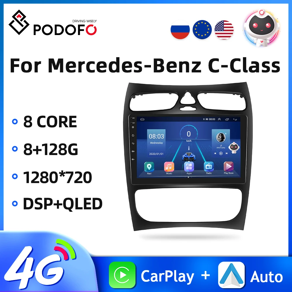 Автомагнитола Podofo, 2DIN, Android, радио, стереоприемник для Mercedes-Benz C-Class/CLK 2002-2004, GPS, 4G, Wi-Fi, Carplay, 9 дюймов
Автомагнитола Podofo, 2DIN, Android, радио, стереоприемник для Mercedes-Benz C-Class/CLK 2002-2004, GPS, 4G, Wi-Fi, Carplay, 9 дюймов