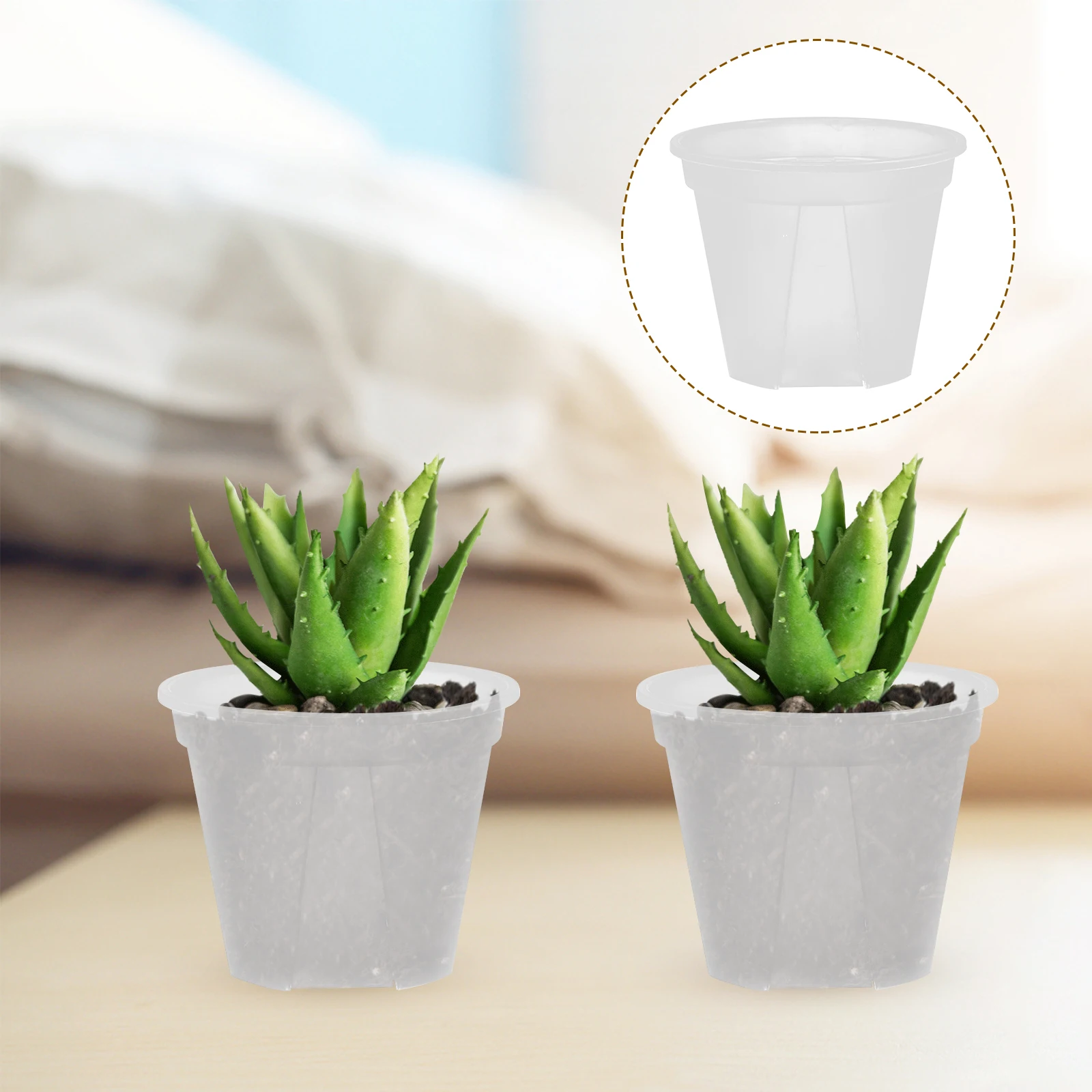 10 Pcs Clear Root Control Flower Pots Transparent Nursery Planter for Cactus Succulents Plastic Containers 10cm Outer 9cm Inner
10 Pcs Clear Root Control Flower Pots Transparent Nursery Planter for Cactus Succulents Plastic Containers 10cm Outer 9cm Inner