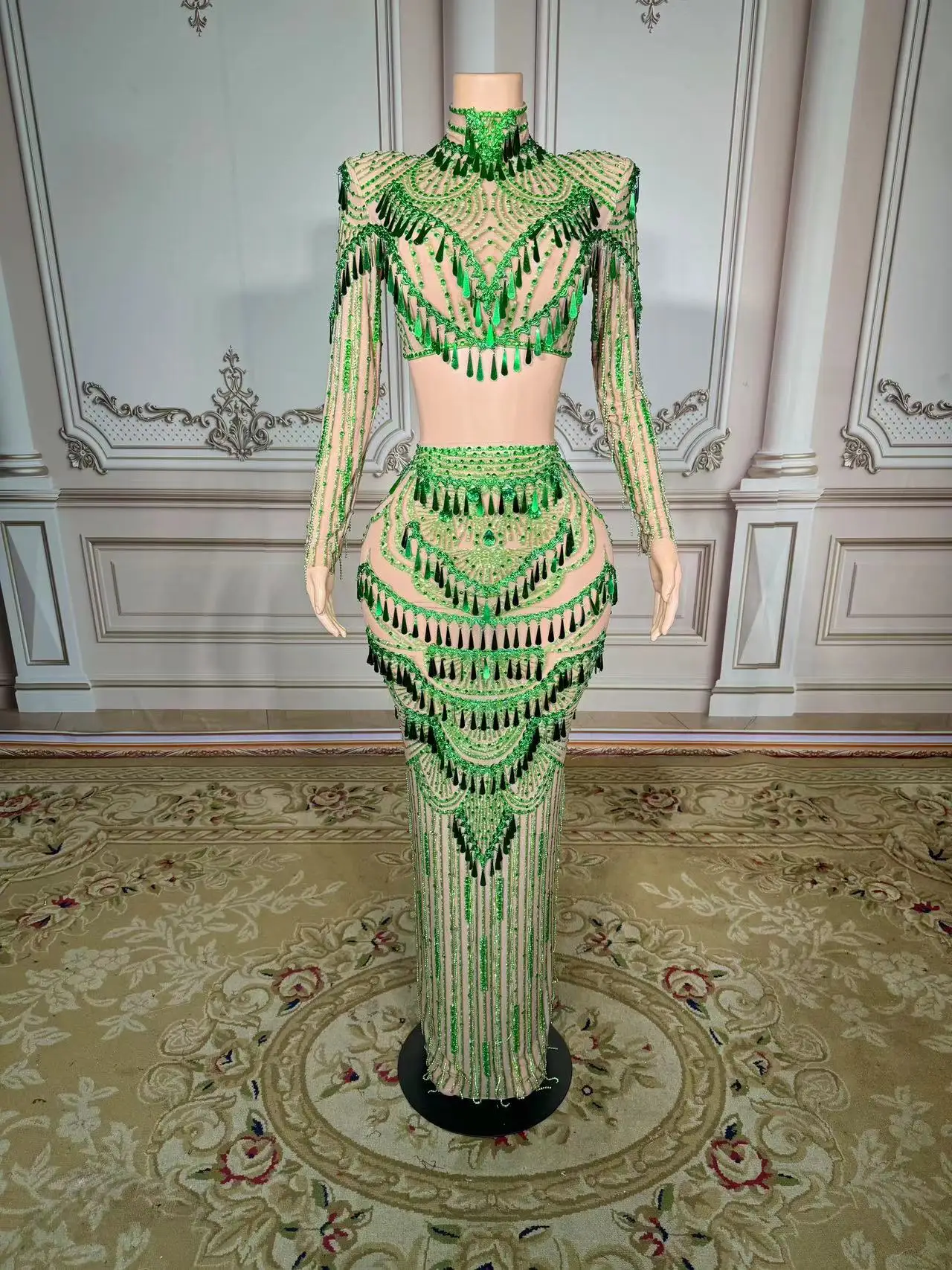 Show girl party outfit luxuryShow girl costume Luxury Party OutfitWomen Sparkly Rhinestones Nude Mesh Transparent Flowers Jumpsu
Show girl party outfit luxuryShow girl costume Luxury Party OutfitWomen Sparkly Rhinestones Nude Mesh Transparent Flowers Jumpsu