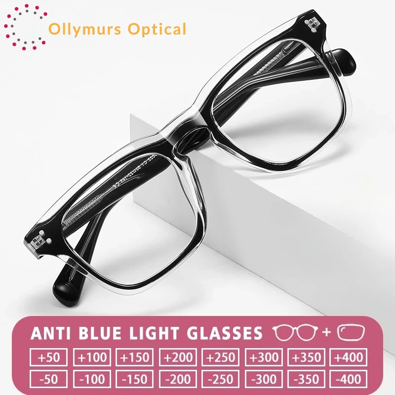 OLLYMURS Men Fashion Square Myopia Hyperopia Glasses Prescription Reading Glasses Computer Blue Light Filter Glasses for Student
OLLYMURS Men Fashion Square Myopia Hyperopia Glasses Prescription Reading Glasses Computer Blue Light Filter Glasses for Student