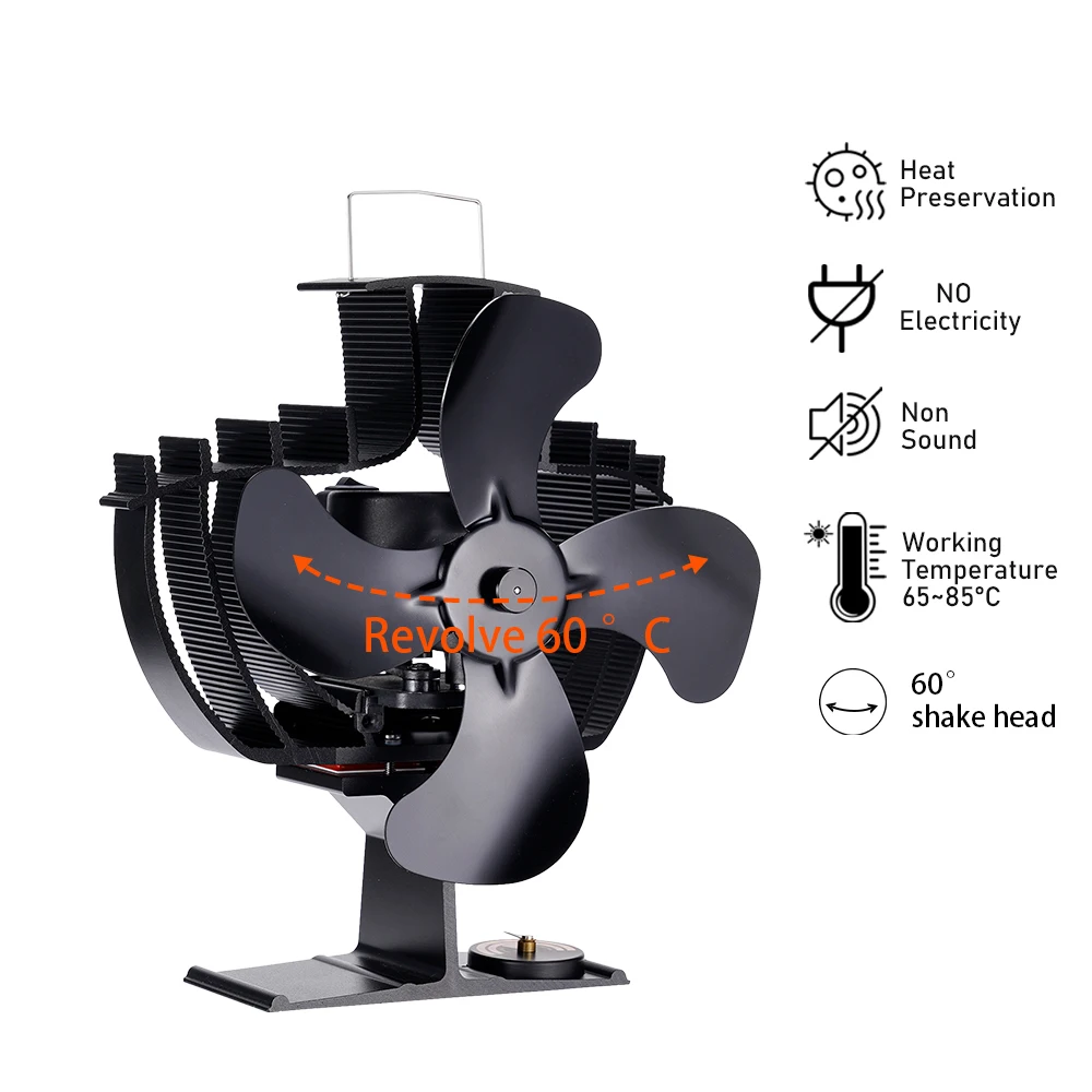 4 Blade Heat Oscillating Fan Powered Fireplace Fan Log Wood Shake head Stove Fan Burner Portable Quiet Heater Heat Outdoors
4 Blade Heat Oscillating Fan Powered Fireplace Fan Log Wood Shake head Stove Fan Burner Portable Quiet Heater Heat Outdoors