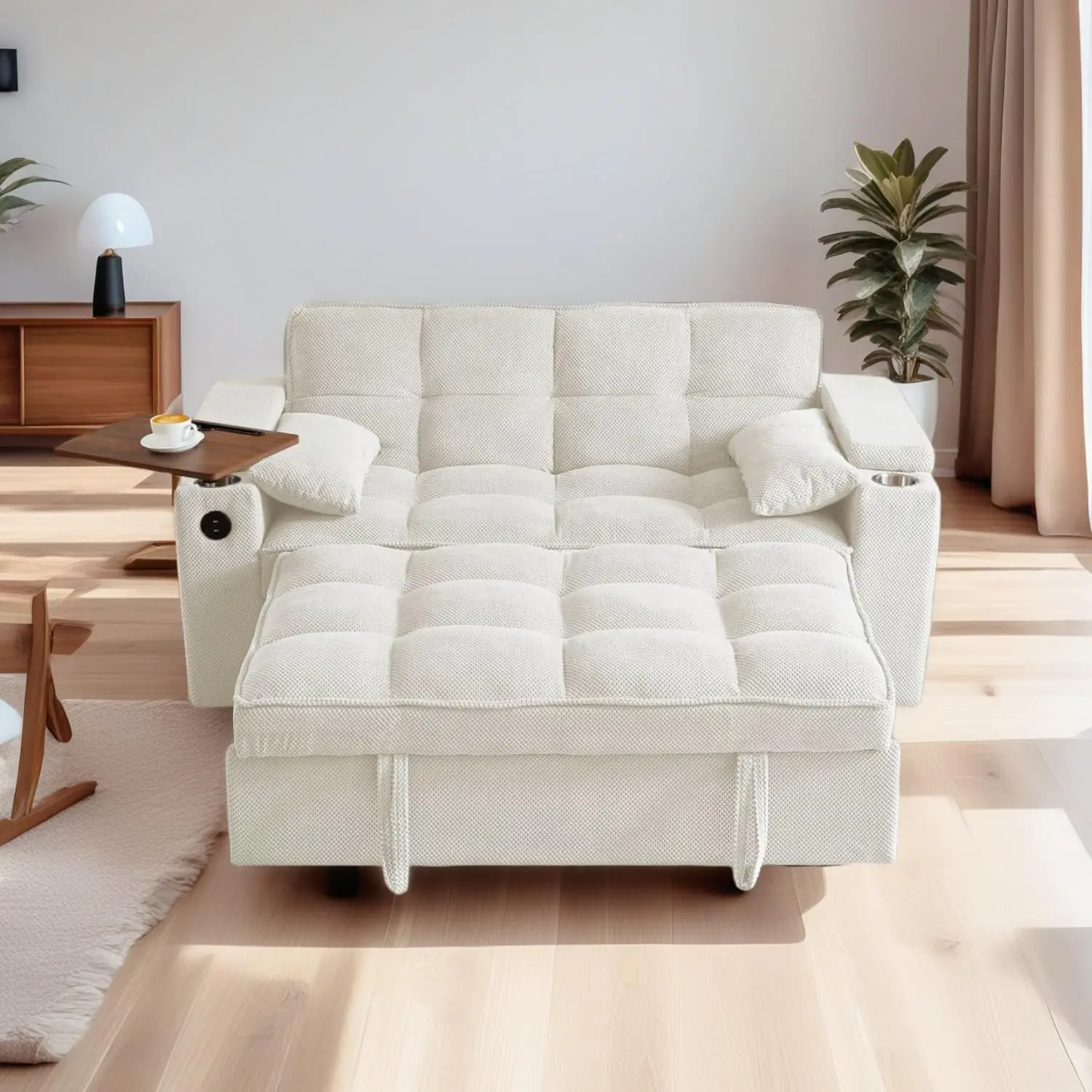 Large Size Convertible Sleeper Sofa Bed,Polka Dot Velvet Pull Out Futon Couch With Storage Handrails & Rotating Side
Large Size Convertible Sleeper Sofa Bed,Polka Dot Velvet Pull Out Futon Couch With Storage Handrails & Rotating Side