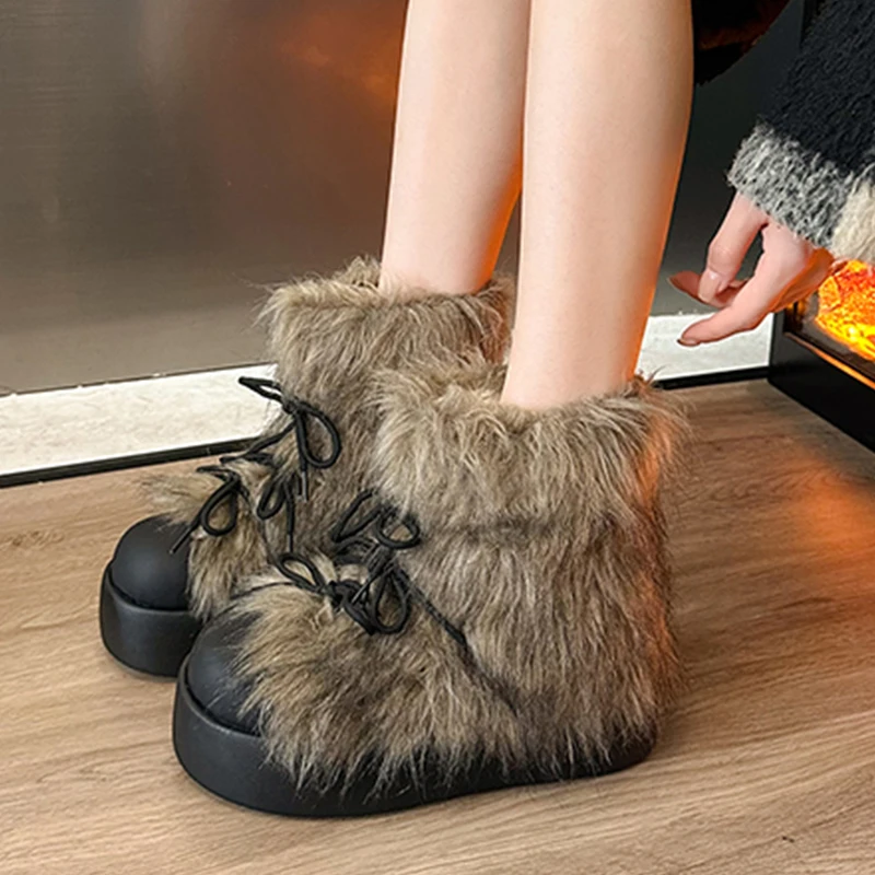Fue Flats Women's Boots Fashion Warm Platform Shoes Short Plush Winter Woman Ankle Boots 2025 Cozy Designer Mujer Snow Botas
Fue Flats Women's Boots Fashion Warm Platform Shoes Short Plush Winter Woman Ankle Boots 2025 Cozy Designer Mujer Snow Botas