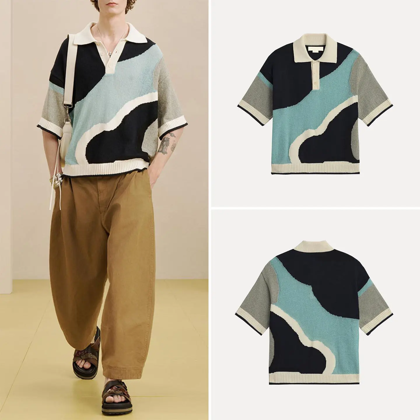 Loose Fit Knitted Shirt for Men Summer 2026 Fashionable Personalized Versatile Geometric Pattern Short Sleeve Flip Collar
Loose Fit Knitted Shirt for Men Summer 2026 Fashionable Personalized Versatile Geometric Pattern Short Sleeve Flip Collar