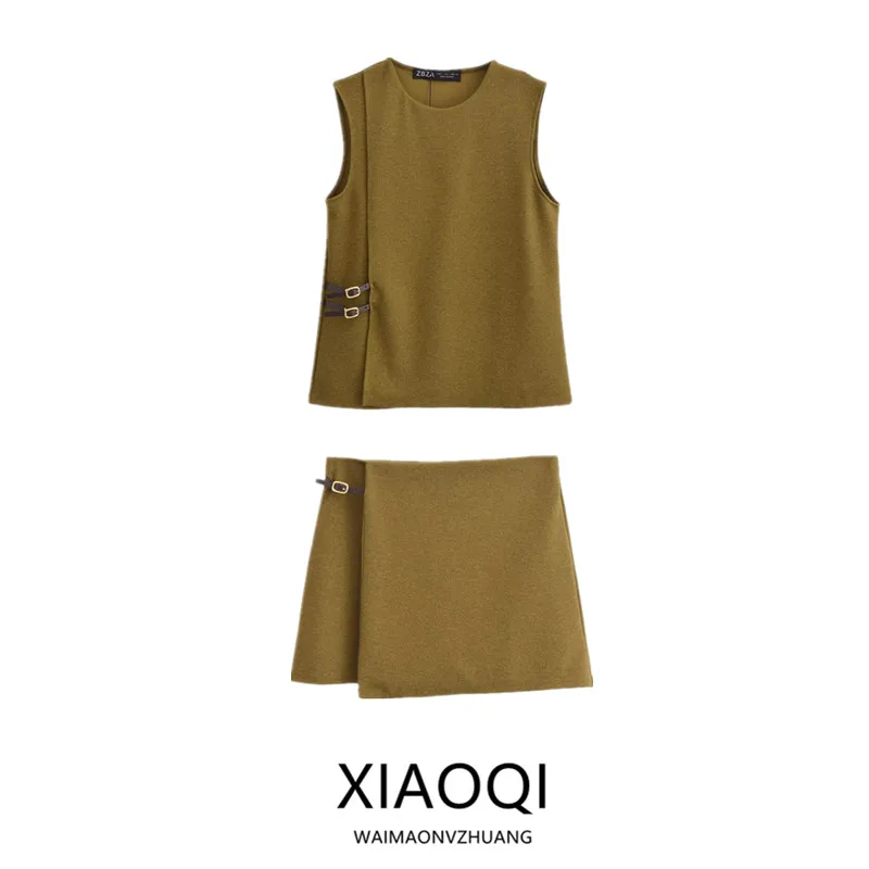 Spring 2025 Women's Faion Set round Ne Svel Mid-Waist Double-Bule Design f Skirt Ele Sle for Young Ladies
Spring 2025 Women's Faion Set round Ne Svel Mid-Waist Double-Bule Design f Skirt Ele Sle for Young Ladies