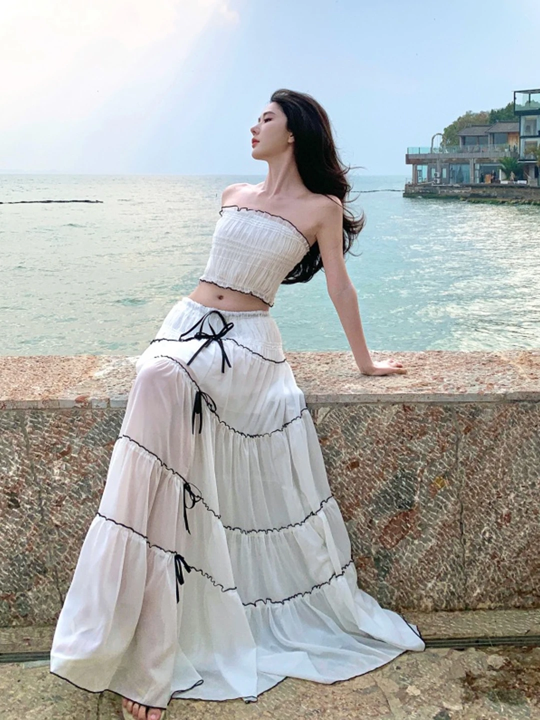 Beachside Sexy Spicy Girl Holiday Style Two-Piece Set Summer Dopaamine Skirt Ensemble Women's Fashion Polyester Fiber
Beachside Sexy Spicy Girl Holiday Style Two-Piece Set Summer Dopaamine Skirt Ensemble Women's Fashion Polyester Fiber