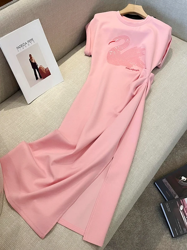 Elegant Pink Long Dress Women's Summer Fashion Anti-Aging High Waist A-Line Skirt Lightweight Luxury Sensation Commute Style
Elegant Pink Long Dress Women's Summer Fashion Anti-Aging High Waist A-Line Skirt Lightweight Luxury Sensation Commute Style