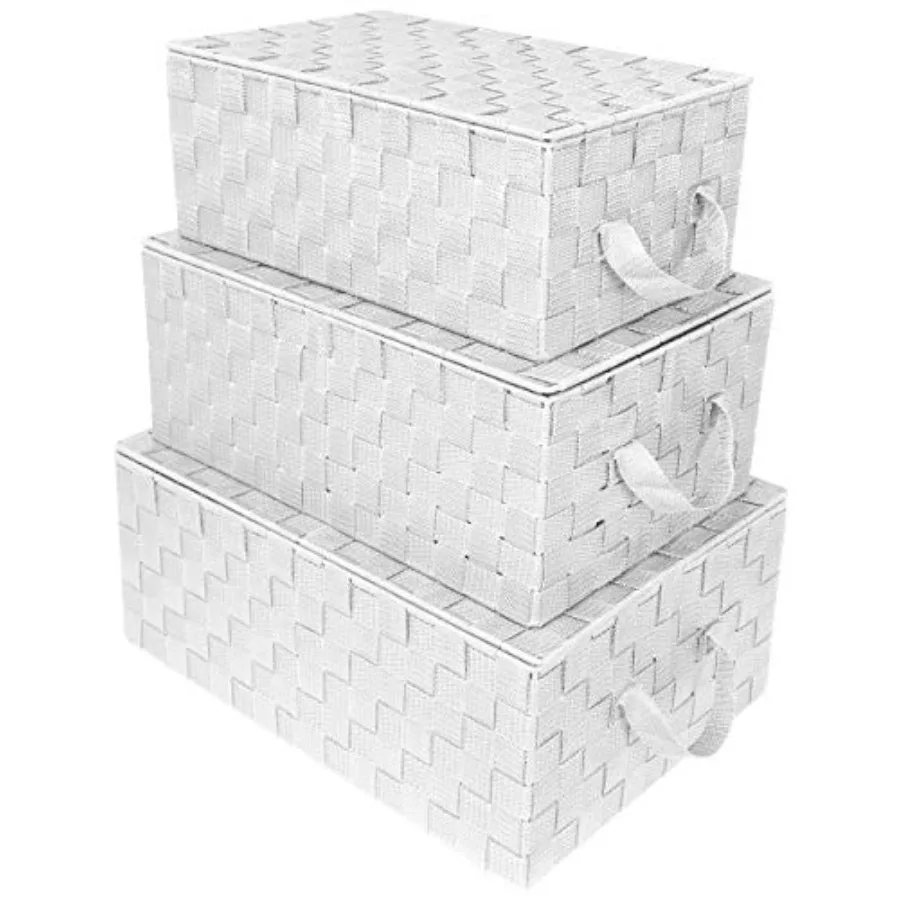 Set of 3 Storage Baskets for Organizing with Lid, Mesh Hand-Woven Design, Linen Closet Organizers and Storage, Organizer Storag
Set of 3 Storage Baskets for Organizing with Lid, Mesh Hand-Woven Design, Linen Closet Organizers and Storage, Organizer Storag